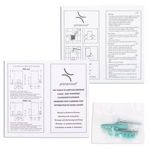 Дозатор для жидкого мыла и антисептика PRIMA NOVA, НАЛИВНОЙ, белый, 1,0 л, SD03 в Екатеринбург — Uralhoz.ru