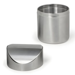 Урна настольная 1,2 литра для мусора с качающейся крышкой, d 12х16,5 см, нержавеющая сталь, LAIMA, 601618