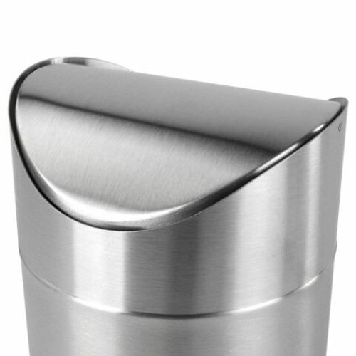 Урна настольная 1,2 литра для мусора с качающейся крышкой, d 12х16,5 см, нержавеющая сталь, LAIMA, 601618 в Екатеринбург — Uralhoz.ru