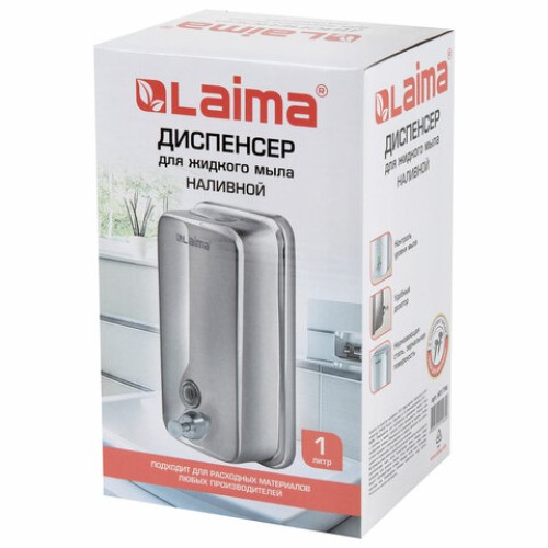 Дозатор для жидкого мыла LAIMA BASIC, 1 л, нержавеющая сталь, зеркальный, 601796 в Екатеринбург — Uralhoz.ru