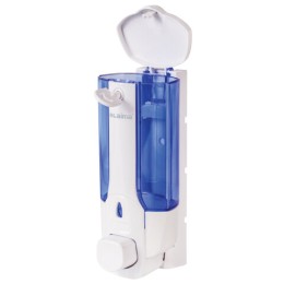 Дозатор для жидкого мыла LAIMA, НАЛИВНОЙ, 0,38 л., белый (тонированный), ABS-пластик, 603921