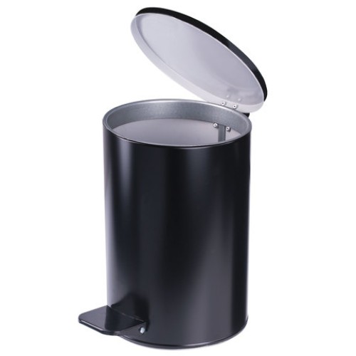 Ведро мусорное с педалью 10 литров, УСИЛЕННОЕ, черное, оцинкованная сталь, ТИТАН в Екатеринбург — Uralhoz.ru