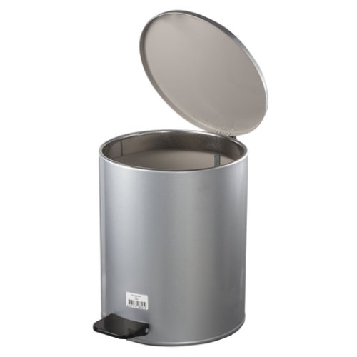 Ведро мусорное с педалью 15 литров, УСИЛЕННОЕ, серое, оцинкованная сталь, ТИТАН в Екатеринбург — Uralhoz.ru
