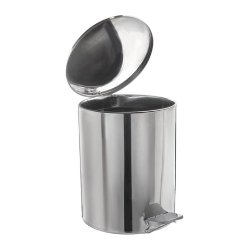 Ведро мусорное с педалью 15 литров, УСИЛЕННОЕ, хром, нержавеющая сталь, ТИТАН в Екатеринбург — Uralhoz.ru
