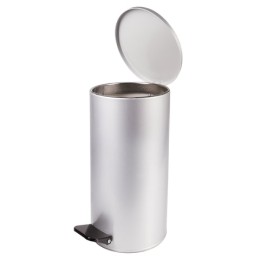 Ведро мусорное с педалью 30 литров, УСИЛЕННОЕ, серое, оцинкованная сталь, ТИТАН