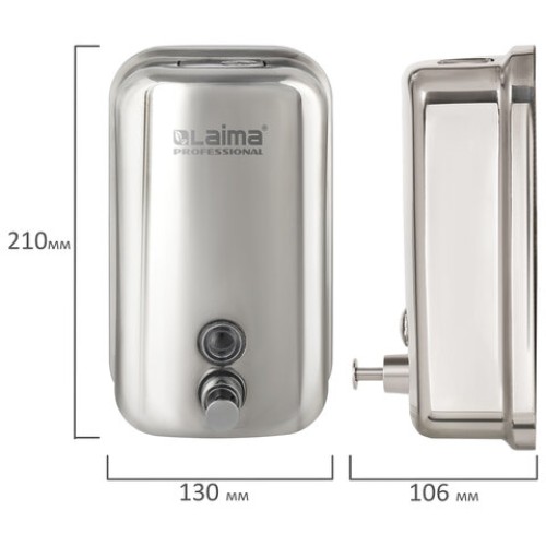 Дозатор для жидкого мыла LAIMA PROFESSIONAL INOX (гарантия 3 года), 1 л, нержавеющая сталь, зеркальный, 605393 в Екатеринбург — Uralhoz.ru