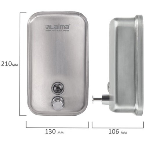 Дозатор для жидкого мыла LAIMA PROFESSIONAL INOX (гарантия 3 года), 1 л, нержавеющая сталь, матовый, 605395 в Екатеринбург — Uralhoz.ru