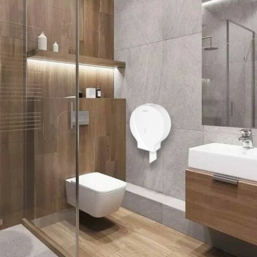 Диспенсер для туалетной бумаги LAIMA PROFESSIONAL ORIGINAL (Система T1), БОЛЬШОЙ, белый, ABS-пластик, 605768 в Екатеринбург — Uralhoz.ru