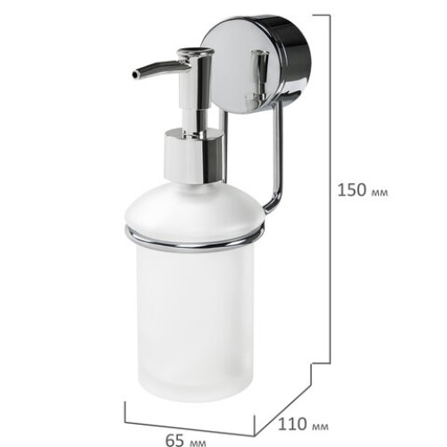 Диспенсер (дозатор) для жидкого мыла LAIMA, нержавеющая сталь/стекло, 300 мл, крепление к стене, 607427 в Екатеринбург — Uralhoz.ru