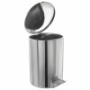 Ведро мусорное с педалью 10 литров, УСИЛЕННОЕ, кольцо под мешок, хром, нержавеющая сталь, ТИТАН в Екатеринбург — Uralhoz.ru