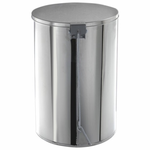 Ведро мусорное с педалью 20 литров, УСИЛЕННОЕ, кольцо под мешок, хром, нержавеющая сталь, ТИТАН в Екатеринбург — Uralhoz.ru