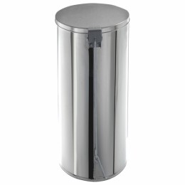 Ведро мусорное с педалью 30 литров, УСИЛЕННОЕ, кольцо под мешок, хром, нержавеющая сталь, ТИТАН