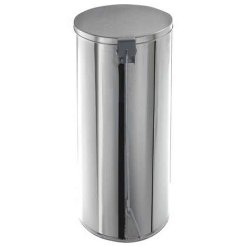 Ведро мусорное с педалью 30 литров, УСИЛЕННОЕ, кольцо под мешок, хром, нержавеющая сталь, ТИТАН в Екатеринбург — Uralhoz.ru