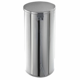 Урна для мусора с педалью 50 литров, УСИЛЕННОЕ, кольцо под мешок, хром, нержавеющая сталь, ТИТАН
