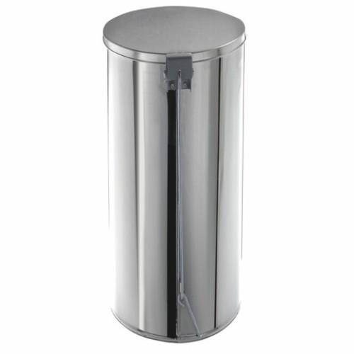 Урна для мусора с педалью 50 литров, УСИЛЕННОЕ, кольцо под мешок, хром, нержавеющая сталь, ТИТАН в Екатеринбург — Uralhoz.ru