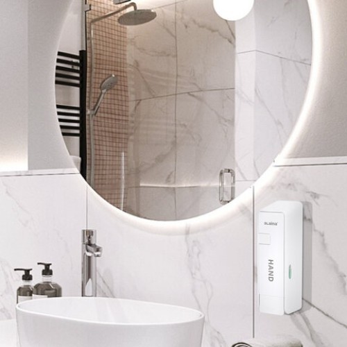 Дозатор для жидкого мыла LAIMA ULTRA, НАЛИВНОЙ, 0,38 л, белый, ABS-пластик, 609106, MD-9029W в Екатеринбург — Uralhoz.ru