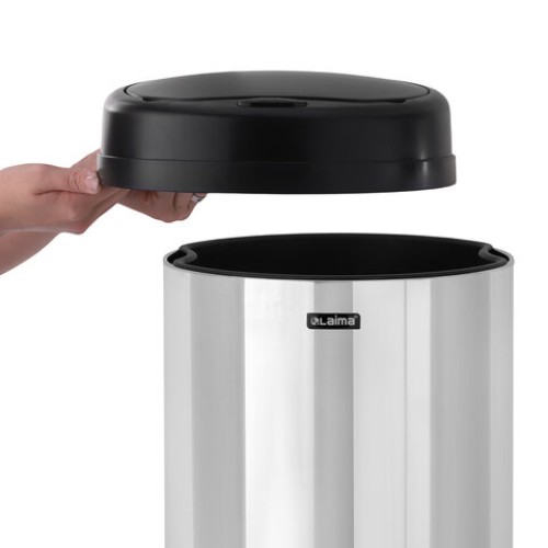 Ведро для мусора СЕНСОРНОЕ 30 л, нержавеющая сталь, черная матовая крышка, питание от 4-х батареек AA (не входят в комплект), LAIMA, 609328 в Екатеринбург — Uralhoz.ru