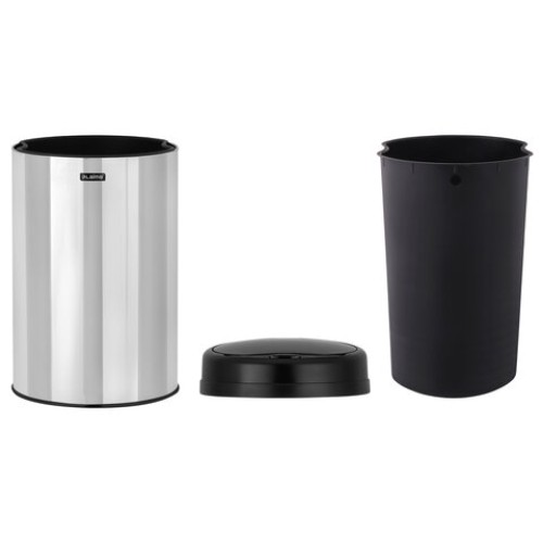 Ведро для мусора СЕНСОРНОЕ 30 л, нержавеющая сталь, черная матовая крышка, питание от 4-х батареек AA (не входят в комплект), LAIMA, 609328 в Екатеринбург — Uralhoz.ru