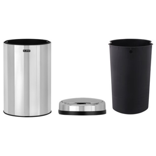 Ведро для мусора СЕНСОРНОЕ 30 л, нержавеющая сталь, зеркальная крышка, питание от 4-х батареек AA (не входят в комплект), LAIMA, 609329 в Екатеринбург — Uralhoz.ru
