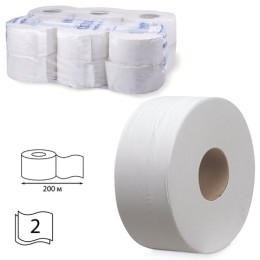 Бумага туалетная 200 м, KIMBERLY-CLARK Scott, КОМПЛЕКТ 12 шт., Performance Jumbo, 2-слойная, белая, артикул 8512