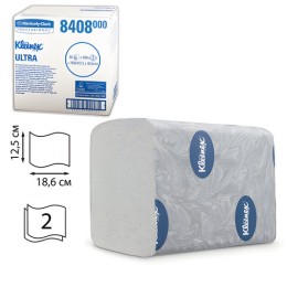 Бумага туалетная листовая KIMBERLY-CLARK Kleenex, КОМПЛЕКТ 36 шт., Ultra, 200 л., 18,6х12,5 см, 2-слойная, артикул 8408