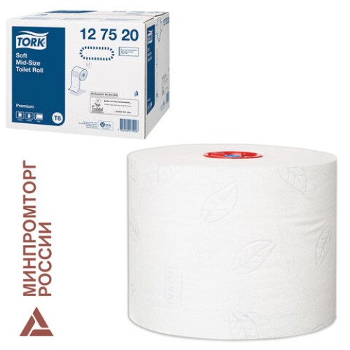 Бумага туалетная 90 м, TORK (Система Т6) PREMIUM, КОМПЛЕКТ 27 рулонов, 2-слойная, белая, 127520 в Екатеринбург — Uralhoz.ru