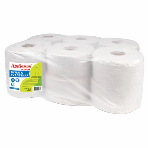 Бумага туалетная ЛЮБАША (Система T2) 1-слойная 12 рулонов по 200 метров, цвет серый, 129571, 129571 (МП-39) в Екатеринбург — Uralhoz.ru