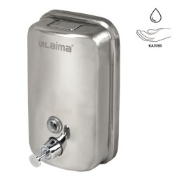 Дозатор для жидкого мыла LAIMA BASIC, 1 л, нержавеющая сталь, зеркальный, 601796