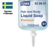 Картридж с жидким мылом-гелем для тела и волос одноразовый TORK (Система S1) Premium, 1 л, 421601, 420601 в Екатеринбург — Uralhoz.ru