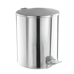 Ведро мусорное с педалью 15 литров, УСИЛЕННОЕ, хром, нержавеющая сталь, ТИТАН
