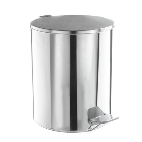 Ведро мусорное с педалью 15 литров, УСИЛЕННОЕ, хром, нержавеющая сталь, ТИТАН в Екатеринбург — Uralhoz.ru