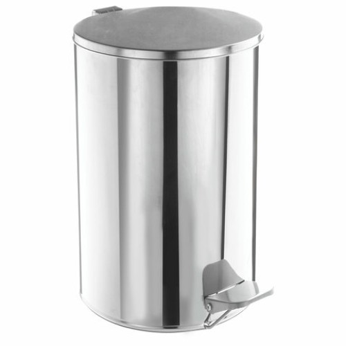 Ведро мусорное с педалью 10 литров, УСИЛЕННОЕ, кольцо под мешок, хром, нержавеющая сталь, ТИТАН в Екатеринбург — Uralhoz.ru