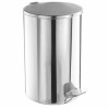 Ведро мусорное с педалью 20 литров, УСИЛЕННОЕ, кольцо под мешок, хром, нержавеющая сталь, ТИТАН в Екатеринбург — Uralhoz.ru