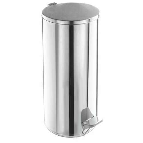 Урна для мусора с педалью 50 литров, УСИЛЕННОЕ, кольцо под мешок, хром, нержавеющая сталь, ТИТАН в Екатеринбург — Uralhoz.ru