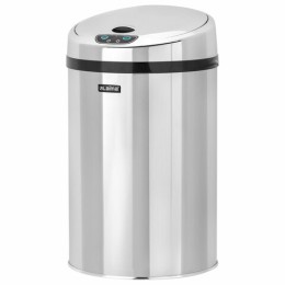 Ведро для мусора СЕНСОРНОЕ 12 л, нержавеющая сталь, зеркальная крышка, питание от 4-х батареек AA (не входят в комплект), LAIMA, 609327