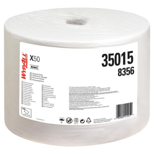 Протирочный нетканый материал KIMBERLY-CLARK Wypall X50, 1100 листов в рулоне, 24,9х34 см, белый, 8356 в Екатеринбург — Uralhoz.ru