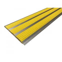 Накладка на ступени. Алюминиевая тройная полоса с резиновыми вставками