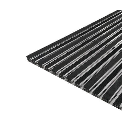 Алюминиевый профиль решётка. Вставка: резина-щетка в Екатеринбург — Uralhoz.ru