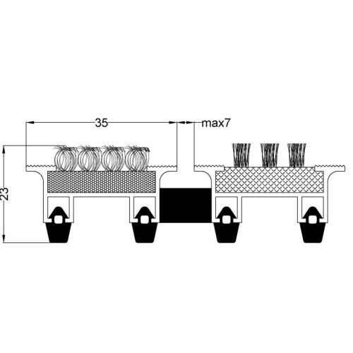 Алюминиевый профиль решётка. Вставка: ворс-щетка в Екатеринбург — Uralhoz.ru