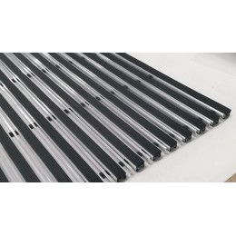 Алюминиевый профиль решётка. Вставка: резина – скребок