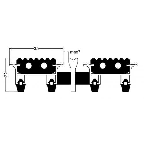 Алюминиевый профиль решётка. Вставка: резина – скребок в Екатеринбург — Uralhoz.ru