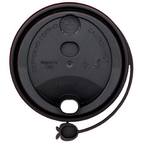 Крышка для стакана (d-80 мм) с питейником черная МАТОВАЯ Talgon (50/950 шт.) в Екатеринбург — Uralhoz.ru