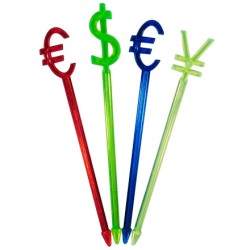 Пики пласт. Валюта цветная 82 мм (300 шт.) в ПЛАСТ.КОРОБОЧКЕ (1/20 шт.)