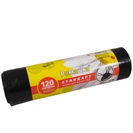 Мешок д/мусора ПВД 120 л (10шт.) рулон с завязками СТАНДАРТ (1/12 шт.) ЗВС-120/10/12/Ч АКЦИЯ