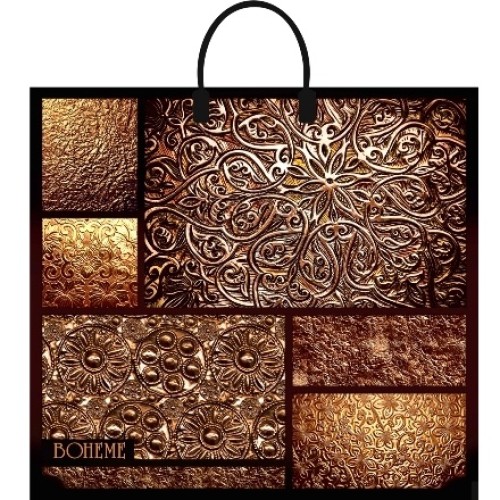 Пакет с пластиковой ручкой ПВД 38х35 (90 мкм) Богема лам. (10/100 шт.) Интерпак в Екатеринбург — Uralhoz.ru