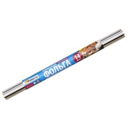 Фольга алюминиевая (14 мкм) особо прочная 440 мм х 10 м Paterra в пленке (1/32 шт.) 209-037