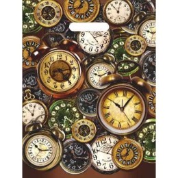 Пакет с прорубной ручкой ПВД 30х40 (35 мкм) Часы (50/1000 шт.) Интерпак