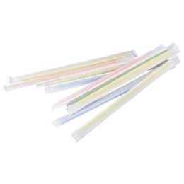 Трубочки д/коктейля 8х240 мм без изгиба цветные в ИНД.БУМ.УПАКОВКЕ MILK (250 шт.) (1/16 упак.)