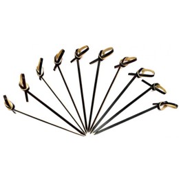 Пики бамбуковые Завитки/Узелки ЧЕРНЫЕ  90 мм (100 шт.) (1/40 шт.)