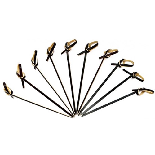 Пики бамбуковые Завитки/Узелки ЧЕРНЫЕ  90 мм (100 шт.) (1/40 шт.) в Екатеринбург — Uralhoz.ru